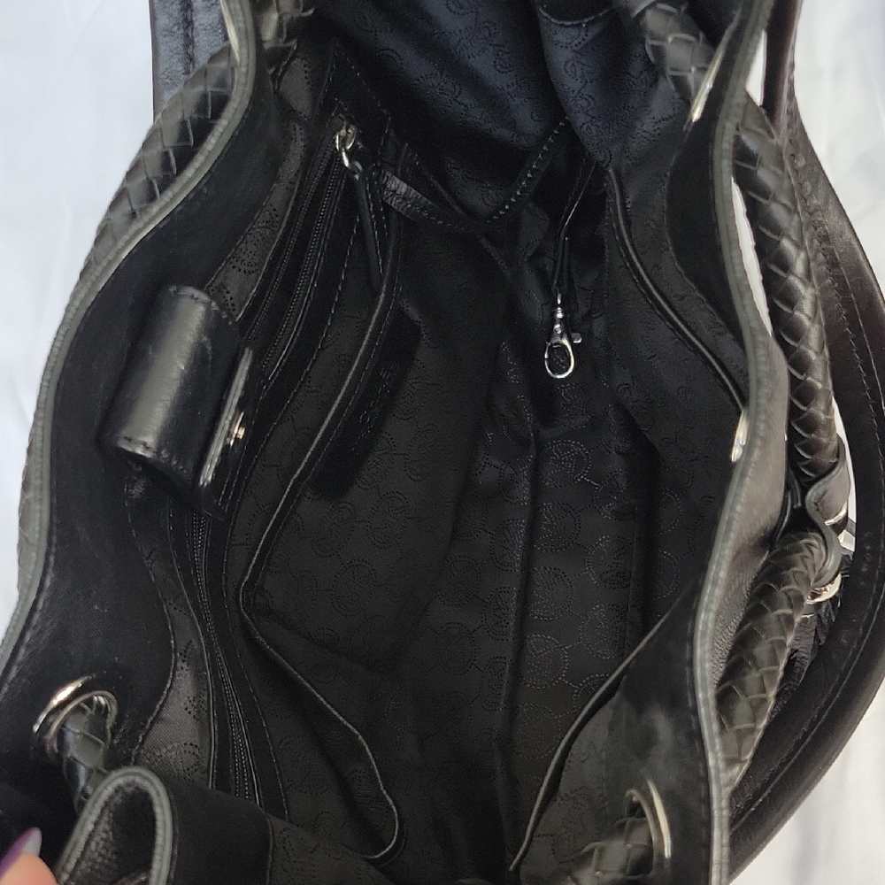 Michael Kors Black Logo Shoulder Bag with Tassels - Picture 4 of 5